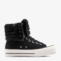 کتونی کانورس آل‌استار Chuck Taylor All Star Fold Over Lift مشکی زنانه