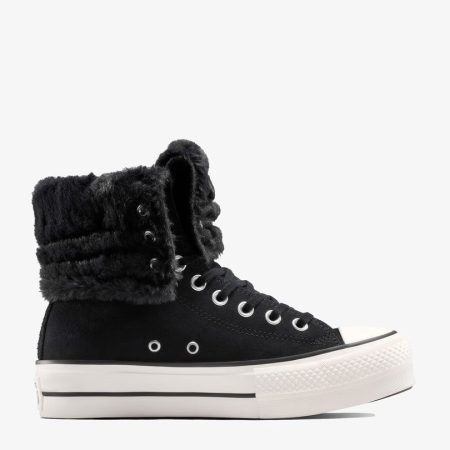 کتونی کانورس آل‌استار Chuck Taylor All Star Fold Over Lift مشکی زنانه