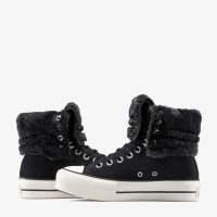 کتونی کانورس آل‌استار Chuck Taylor All Star Fold Over Lift مشکی زنانه