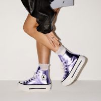 کتونی کانورس آل‌استار Chuck Taylor All Star Lift Double Stack بنفش مردانه و زنانه