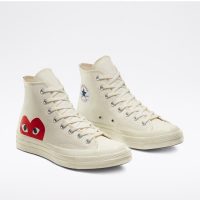 کتونی کانورس x Comme Des Garçons Play Chuck 70 سفید مردانه و زنانه