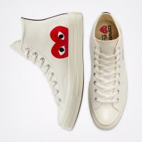 کتونی کانورس x Comme Des Garçons Play Chuck 70 سفید مردانه و زنانه