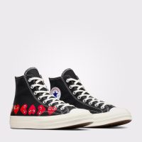 کتونی کانورس x Comme Des Garçons Play Chuck 70 مشکی مردانه و زنانه