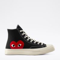 کتونی کانورس x Comme Des Garçons Play Chuck 70 مشکی مردانه و زنانه