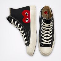 کتونی کانورس x Comme Des Garçons Play Chuck 70 مشکی مردانه و زنانه
