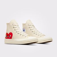 کتونی کانورس x Comme Des Garçons Play Chuck 70 کرم مردانه و زنانه