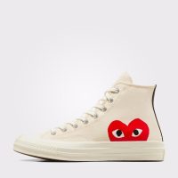 کتونی کانورس x Comme Des Garçons Play Chuck 70 کرم مردانه و زنانه