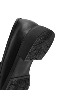 کفش لوفر زنانه چرم مشکی دری مد