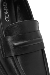 کفش لوفر زنانه چرم مشکی دری مد