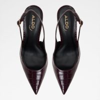 کفش پاشنه‌دار زنانه زرشکی پشت باز SERALINA – ALDO