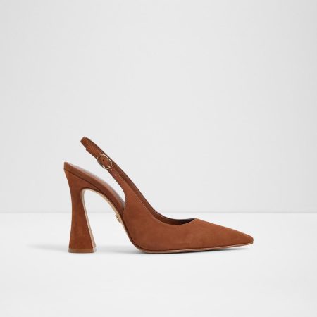 کفش پاشنه‌دار زنانه چرمی سوئت قهوه‌ای DAPHNEA – ALDO