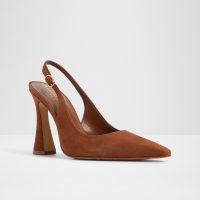 کفش پاشنه‌دار زنانه چرمی سوئت قهوه‌ای DAPHNEA – ALDO