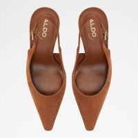 کفش پاشنه‌دار زنانه چرمی سوئت قهوه‌ای DAPHNEA – ALDO