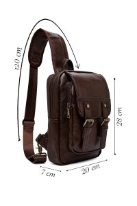 کیف دوشی مردانه قهوه‌ای دری مد