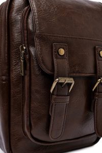 کیف دوشی مردانه قهوه‌ای دری مد