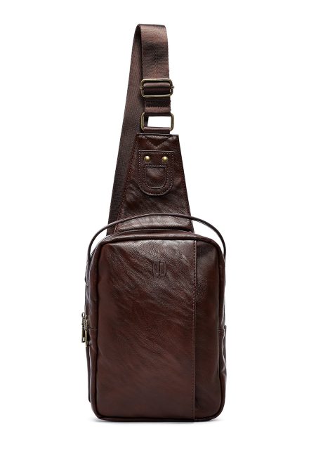 کیف دوشی کوچک مردانه قهوه‌ای دری مد