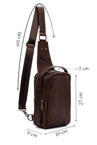 کیف دوشی کوچک مردانه قهوه‌ای دری مد