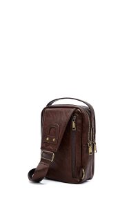 کیف دوشی کوچک مردانه قهوه‌ای دری مد