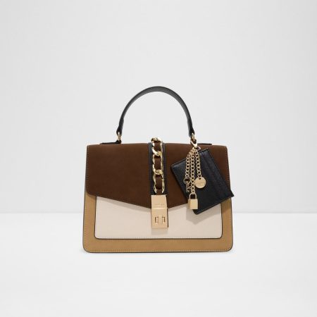 کیف زنانه قهوه‌ای دستی بنددار CAIILLAA – ALDO