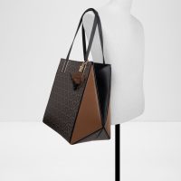 کیف زنانه قهوه‌ای دوشی و دستی LARGEPRISMATOTE – ALDO