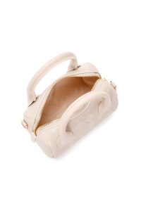 کیف زنانه کراس بادی مینی کرم چاپ‌دار دوشی بلند دری مد