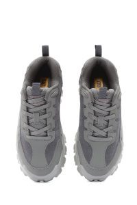 Caterpillar Erkek Gri Intruder Essential Bağcıklı Kalın Tabanlı Deri Sneaker