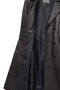 بارانی چرمی مشکی زنانه بیانسه دری مد