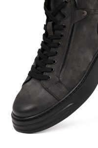 بوت اسپرت نبوک مردانه طوسی دو زیپ زیره ضخیم دری‌مد