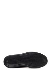 بوت اسپرت چرمی مردانه مشکی بندی زیره ضخیم دری‌مد