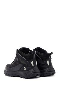 بوت اوتدور مردانه چرمی مشکی ضدآب ضخیم بندی دری مد