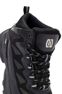 بوت اوتدور مردانه چرمی مشکی ضدآب ضخیم بندی دری مد