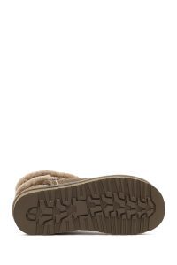 بوت تدی جیر زنانه بژ طرح‌دار خزدار دری‌مد