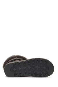 بوت تدی جیر زنانه طوسی زیره ضخیم خزدار دری‌مد