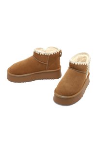 بوت تدی جیر زنانه قهوه‌ای دری‌مد