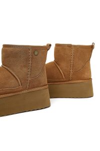 بوت تدی جیر زنانه قهوه‌ای زیره ضخیم دری‌مد