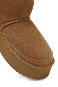 بوت تدی جیر زنانه قهوه‌ای زیره ضخیم دری‌مد