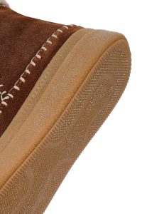 بوت تدی جیر زنانه قهوه‌ای زیپ‌دار زیره ضخیم دری‌مد