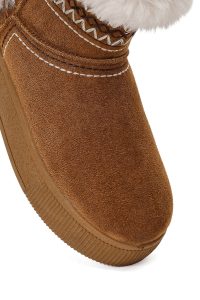 بوت تدی جیر زنانه قهوه‌ای لژدار دری مد