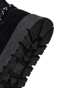 بوت تدی جیر زنانه مشکی بنددار لژدار دری مد