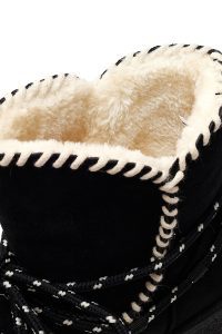 بوت تدی جیر زنانه مشکی بنددار لژدار دری مد