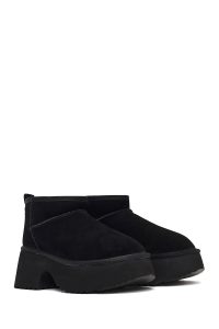 بوت تدی جیر زنانه مشکی زیره ضخیم دری‌مد