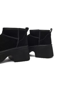 بوت تدی جیر زنانه مشکی زیره ضخیم دری‌مد