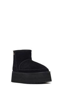 بوت تدی جیر زنانه مشکی زیره ضخیم دری‌مد