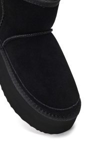 بوت تدی جیر زنانه مشکی زیره ضخیم دری‌مد