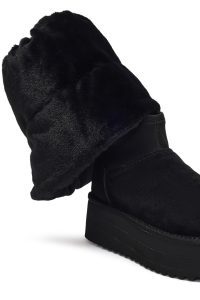 بوت تدی جیر زنانه مشکی زیره ضخیم دری‌مد