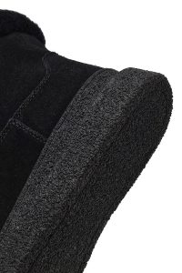 بوت تدی جیر زنانه مشکی زیپ‌دار زیره ضخیم دری‌مد