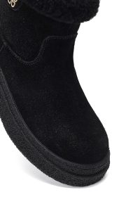 بوت تدی جیر زنانه مشکی زیپ‌دار زیره ضخیم دری‌مد