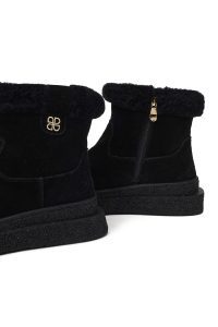 بوت تدی جیر زنانه مشکی زیپ‌دار زیره ضخیم دری‌مد