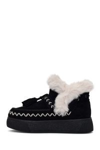 بوت تدی جیر زنانه مشکی منگوله‌دار لژدار دری مد