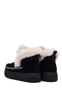 بوت تدی جیر زنانه مشکی منگوله‌دار لژدار دری مد